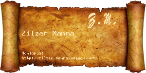Zilzer Manna névjegykártya